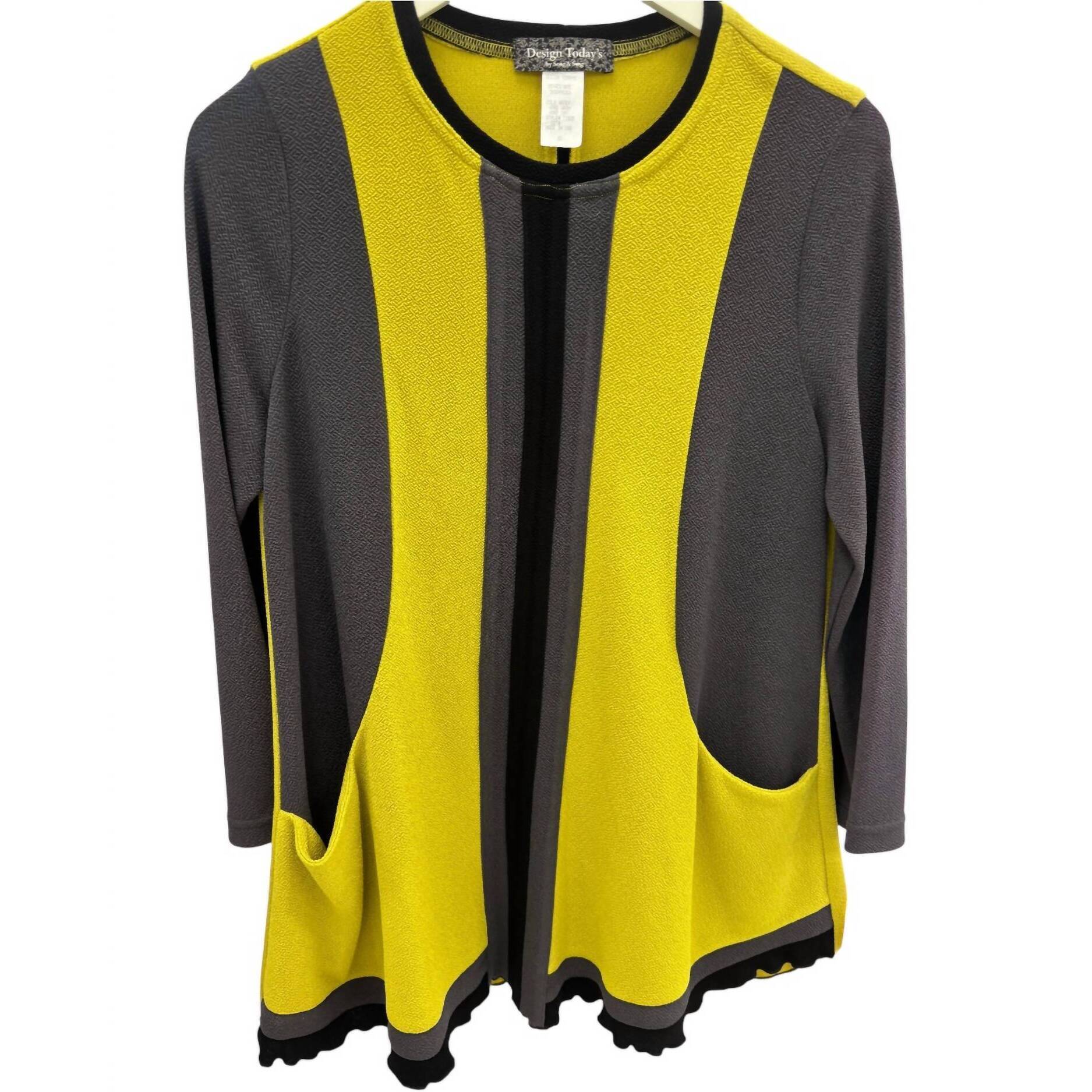 New Design Today's Women's Colorblock Long Sleeve Tunic In Green Gray Black